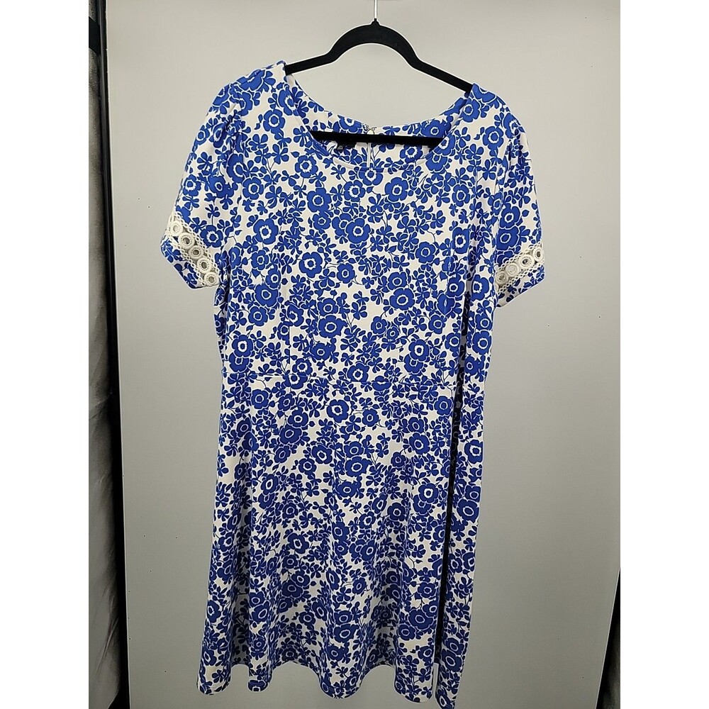 Talbots Floral Fit & Flare Dress Sz 2X Beachy Vacation Resort Cruise Summer